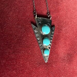 Turquoise Silver Pendant Necklace
